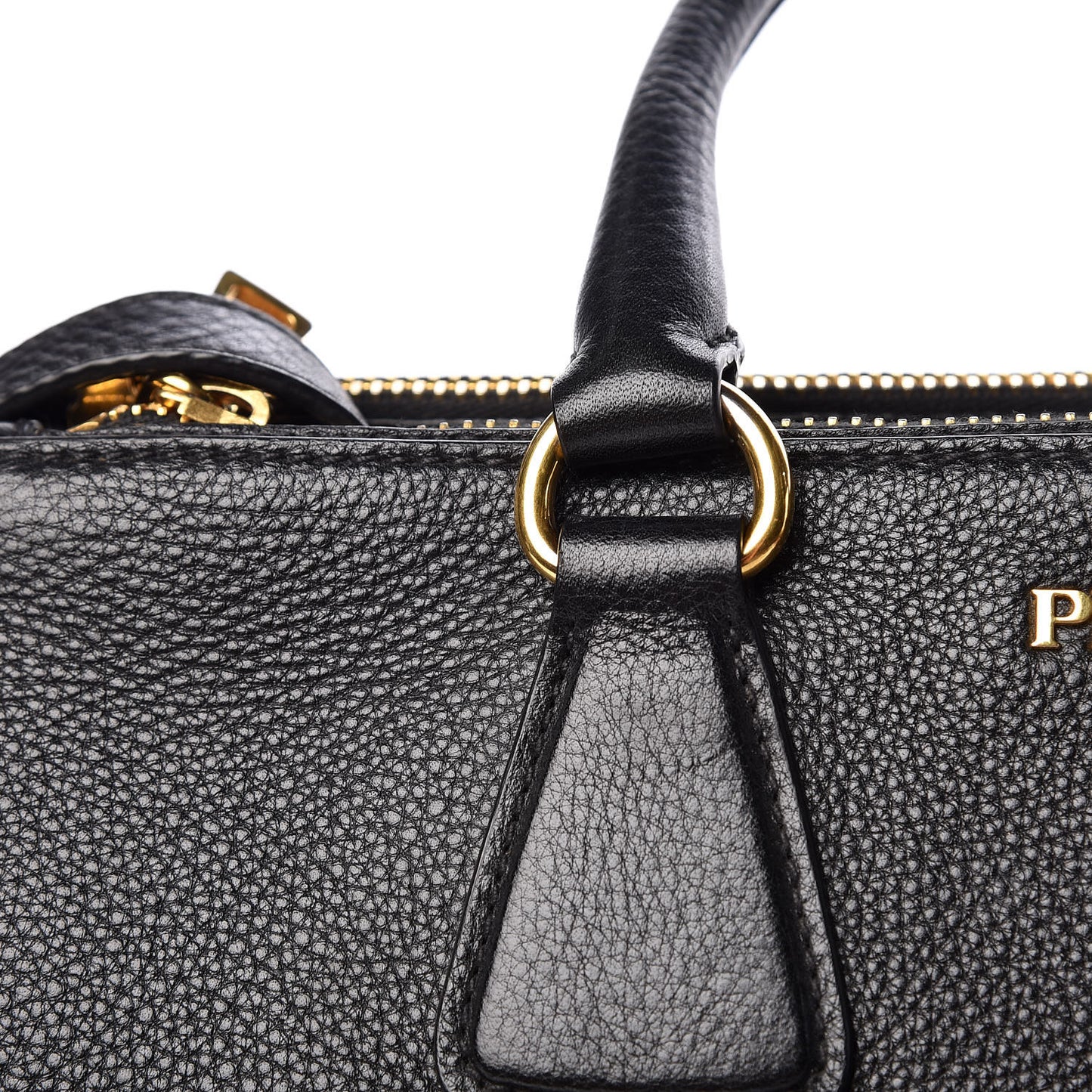 Vitello Daino Large Double Zip Tote Nero Black