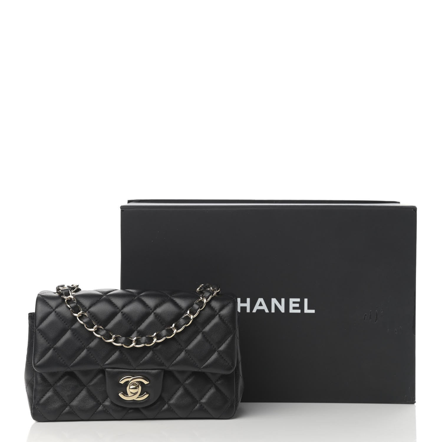 Chanel Lambskin Quilted Mini Rectangular Flap Black 12 of 12