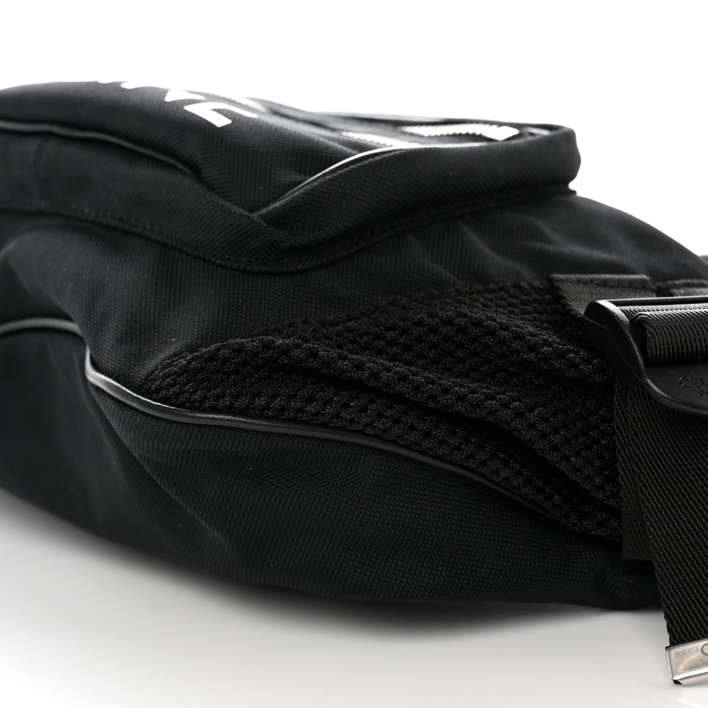 Cotton Gabardine Logo Print Trekking Belt Bag Black