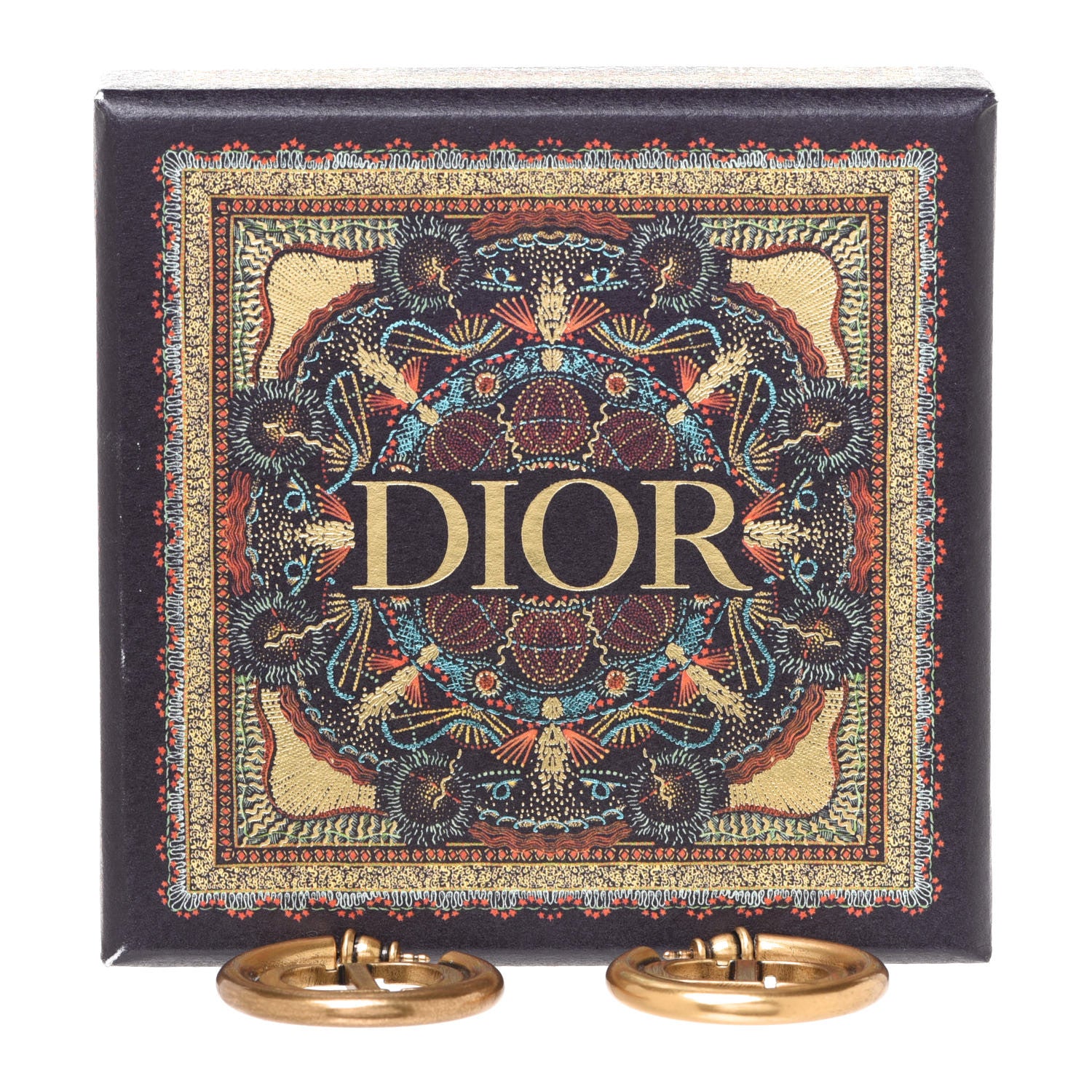 Christian Dior Metal 30 Montaigne Hoop Earrings Aged Gold 5 of 5