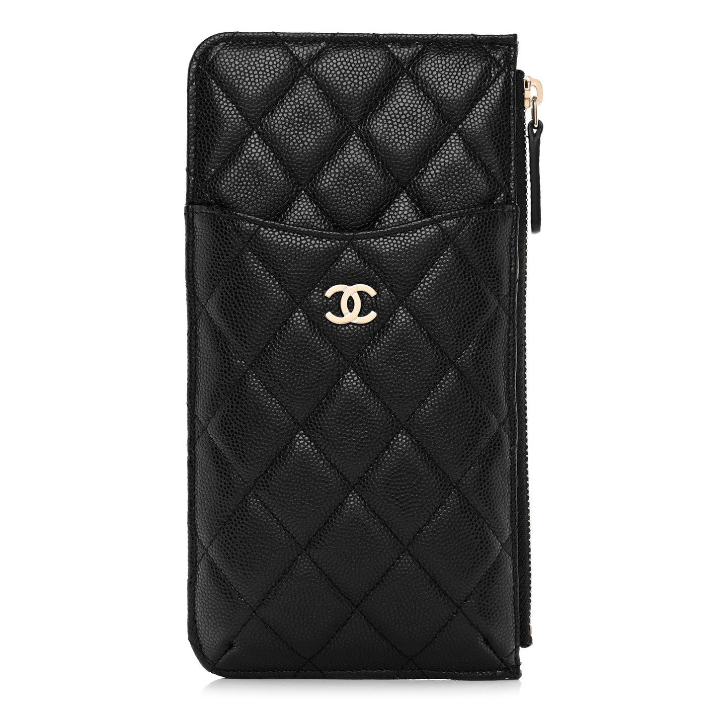 Caviar Quilted Classic iPhone Pouch Black