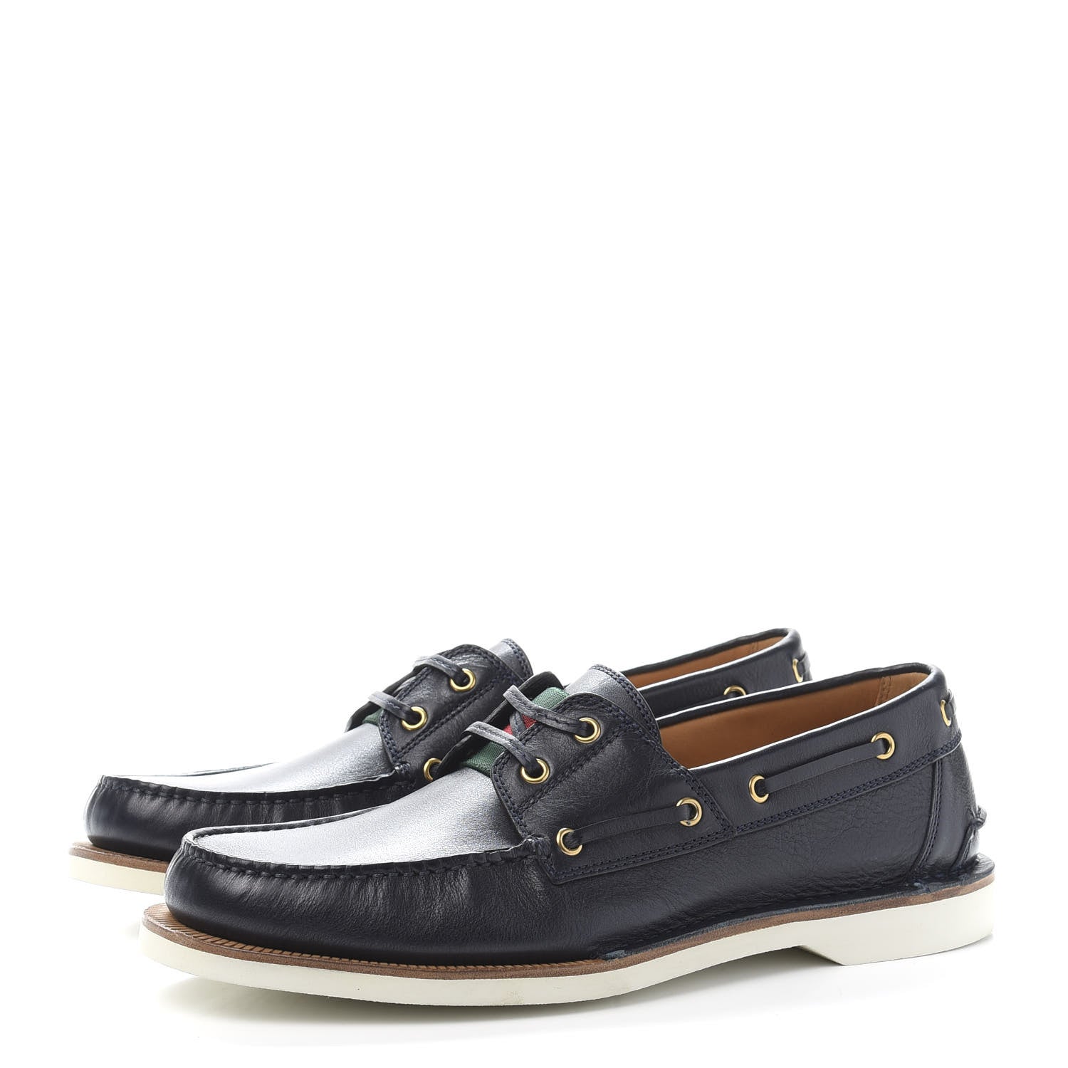 Gucci Calfskin Mens Delta Boat Loafer 9.5 Blue 3 of 9