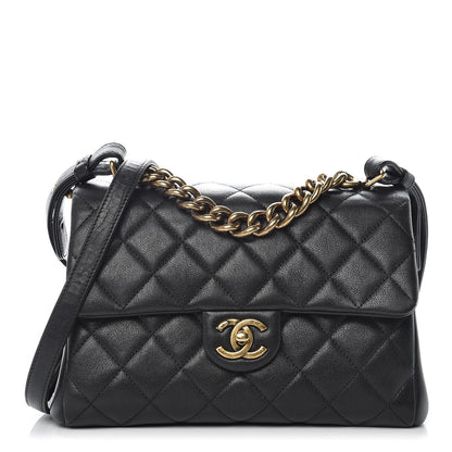 Chanel Shiny Sheepskin Quilted Small Trapezio Flap Black 1 of 10