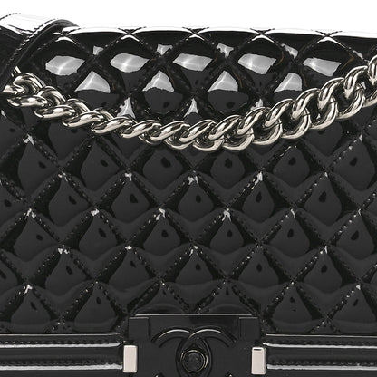 Chanel Patent Calfskin Quilted Medium Plexiglass Boy Flap Black 8 of 11