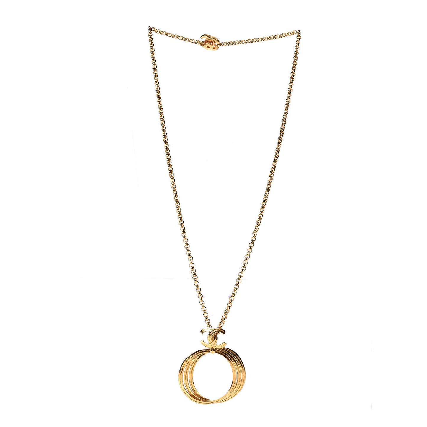 Chain CC Long Necklace Gold