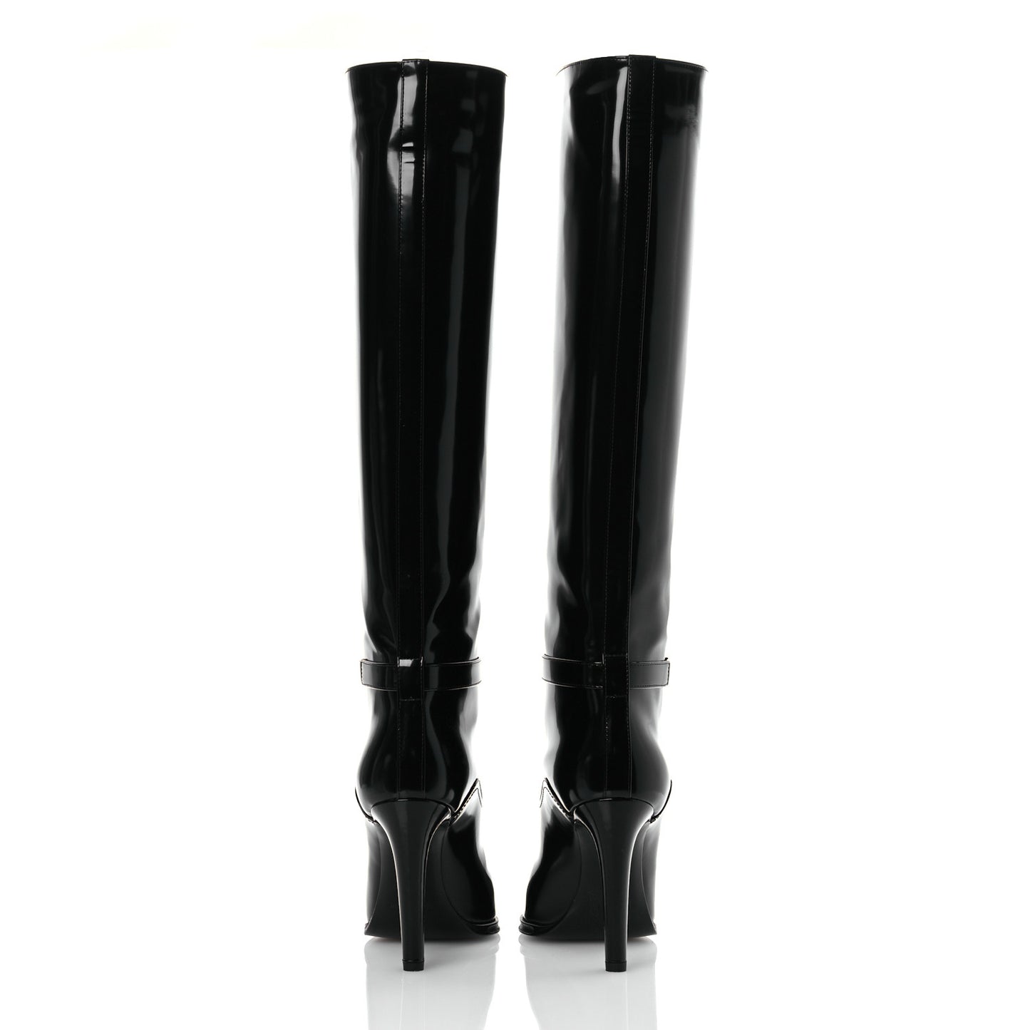 Patent Calfskin Diane 100 Boots 37 Black