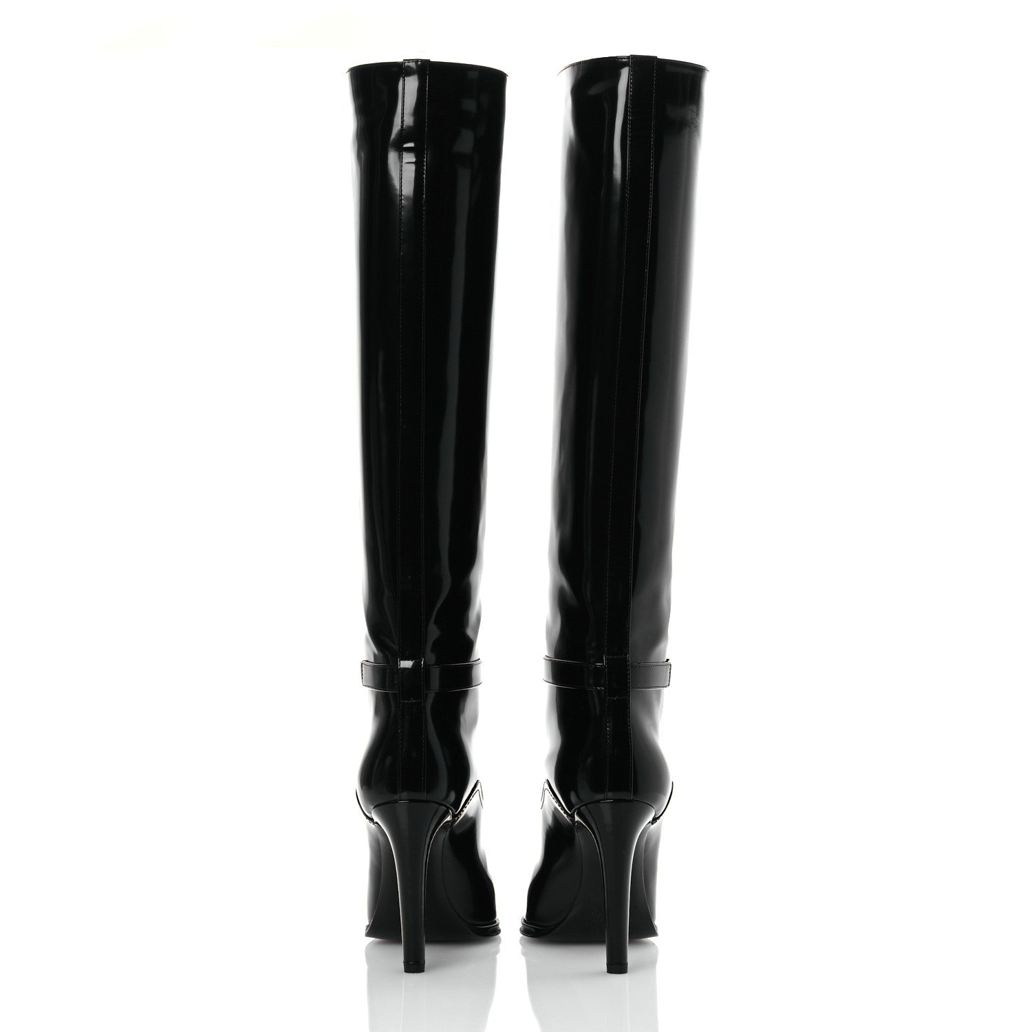 Saint Laurent Patent Calfskin Diane 100 Boots 37 Black 6 of 13