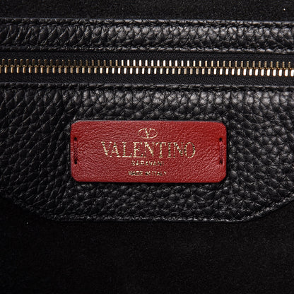 Valentino Garavani Grained Calfskin Rockstud Shoulder Tote Black 6 of 9