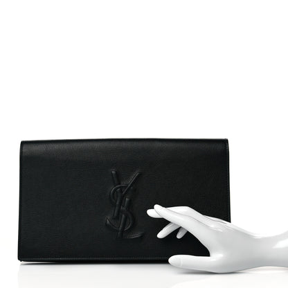 Saint Laurent Calfskin Monogram Large Belle De Jour Clutch Black 3 of 11