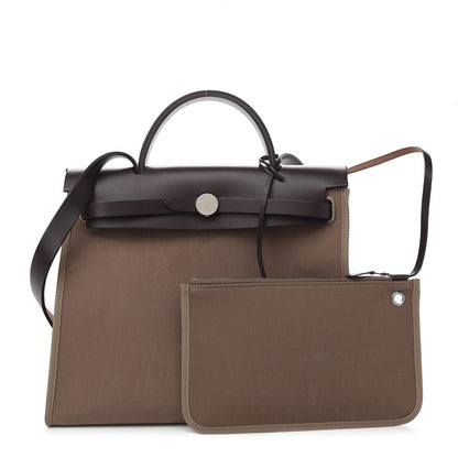 Hermes Vache Hunter Toile Herbag Zip 31 PM Etoupe Ebene 1 of 10
