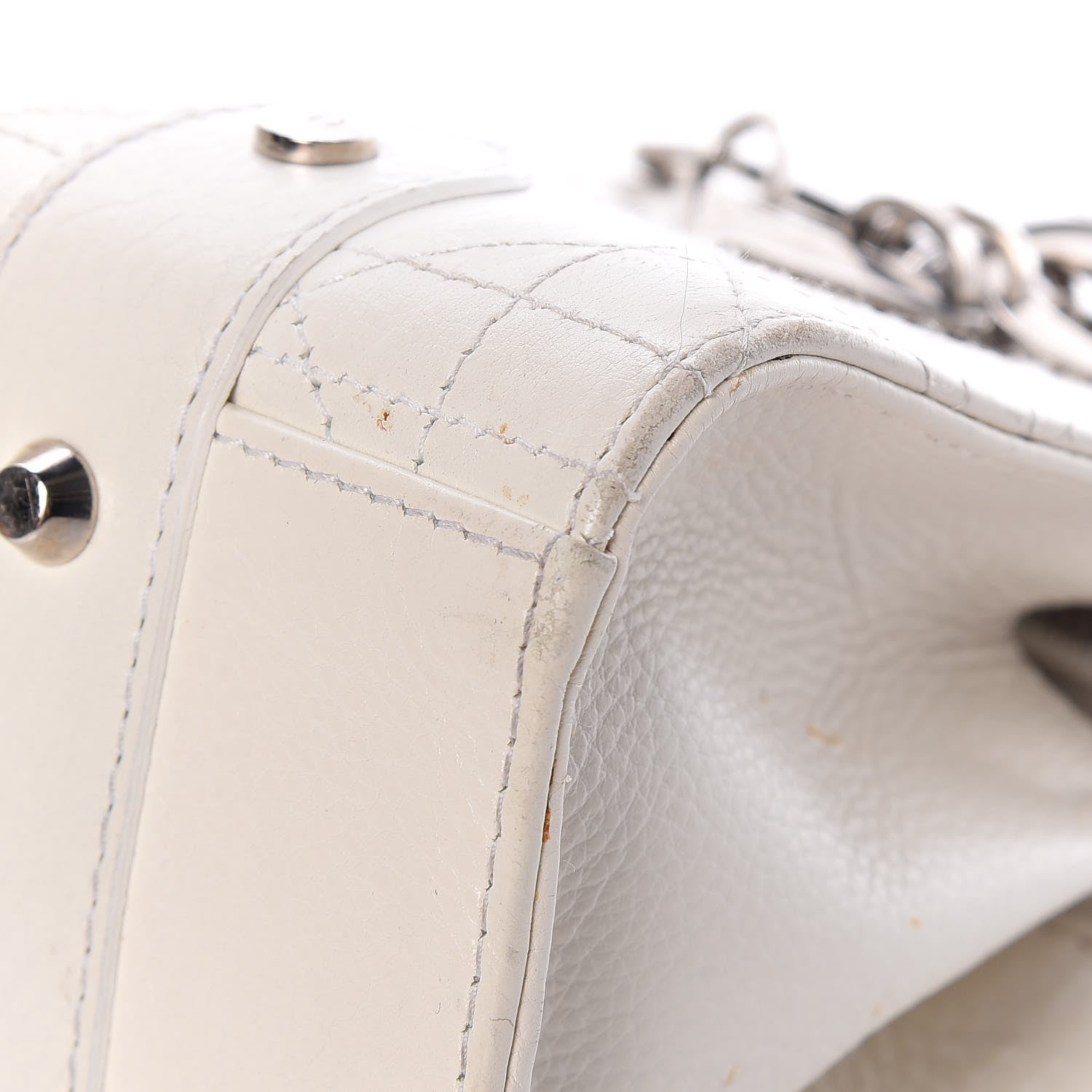 Christian Dior Calfskin Cannage Stitched East West Lady Dior White 8 of 29