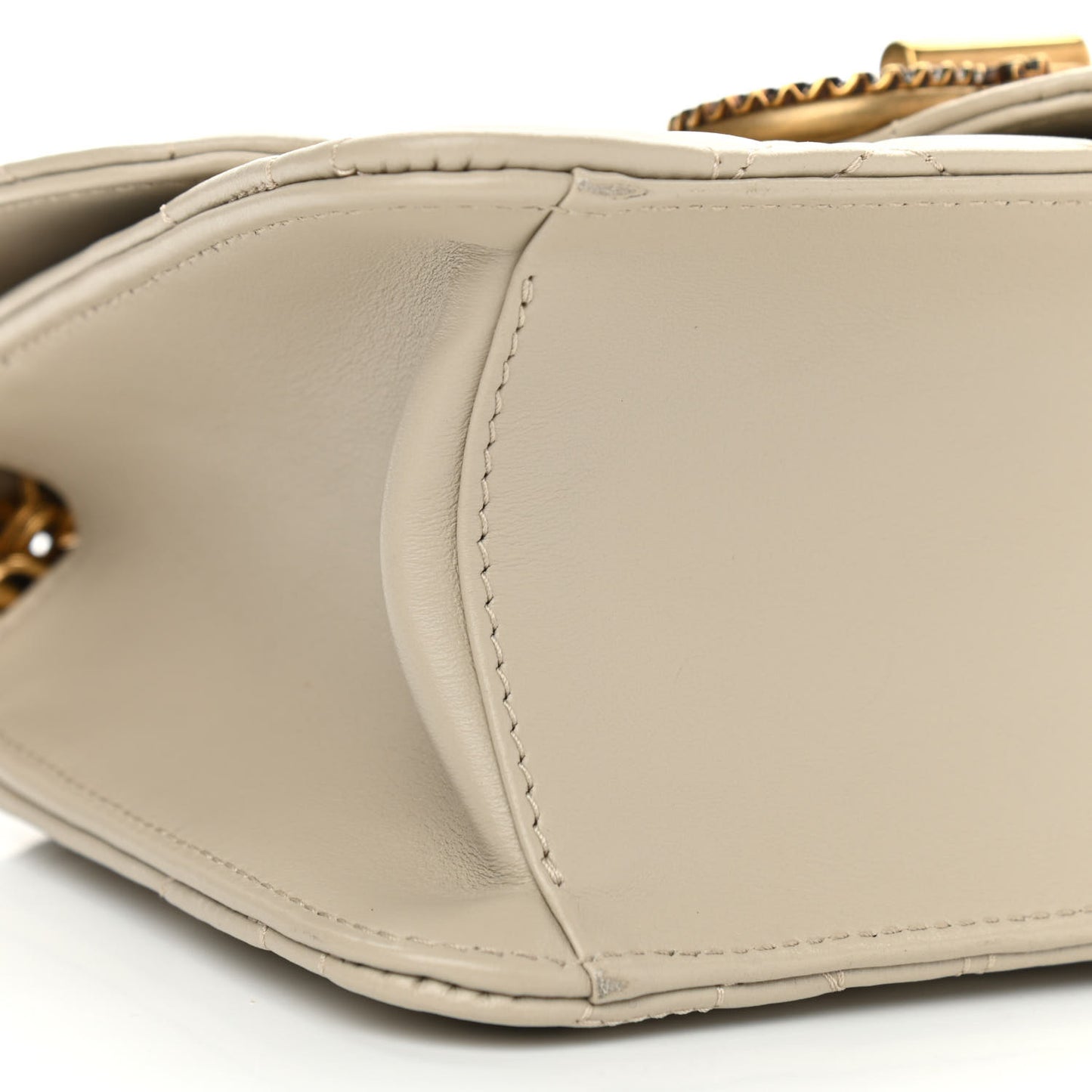 Calfskin Quilted Gancini Flap Bag Peony
