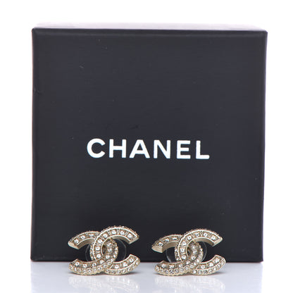 Chanel Crystal CC Earrings Gold 5 of 5