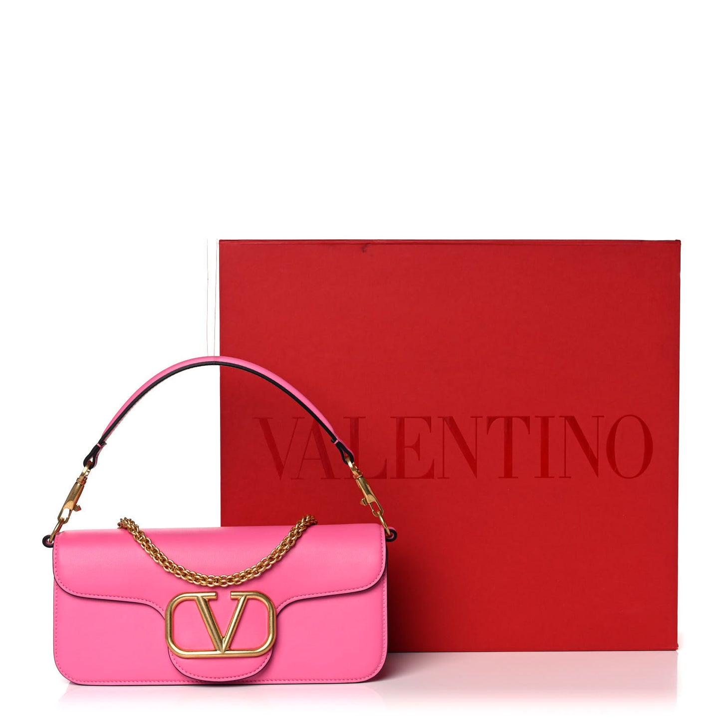 Calfskin Vlogo Loco Shoulder Bag Feminine Pink
