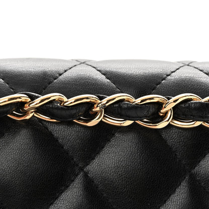 Chanel Lambskin Quilted Jumbo Double Flap Black 19 of 21