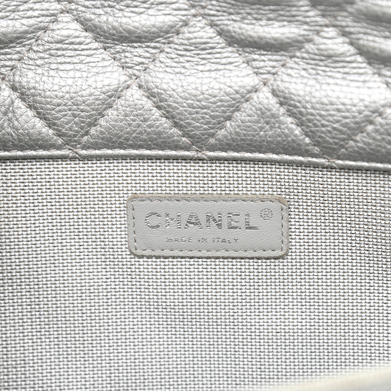 Chanel Metallic Calfskin Quilted XXL Travel Flap Bag Silver 6 of 14