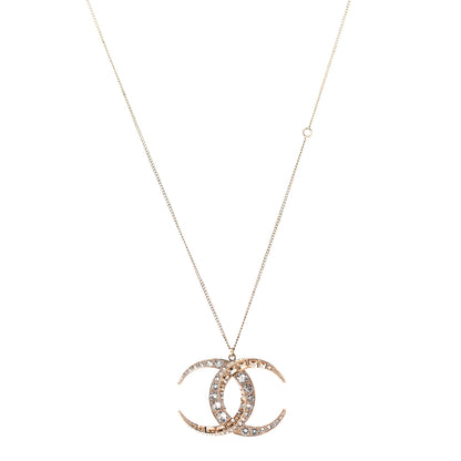 Chanel Baguette Crystal Moon CC Necklace Gold 1 of 5