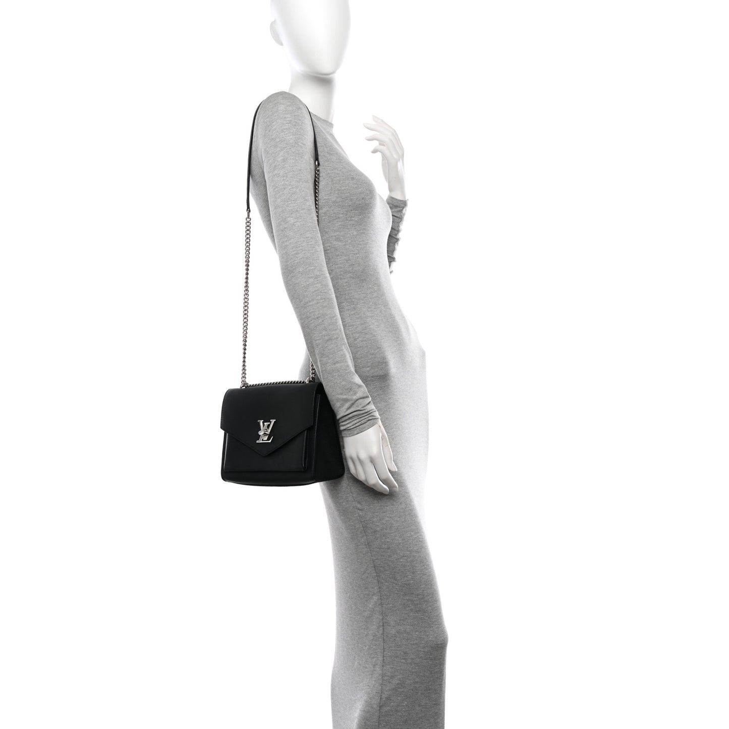 Soft Calfskin Mylockme Chain Bag BB Black