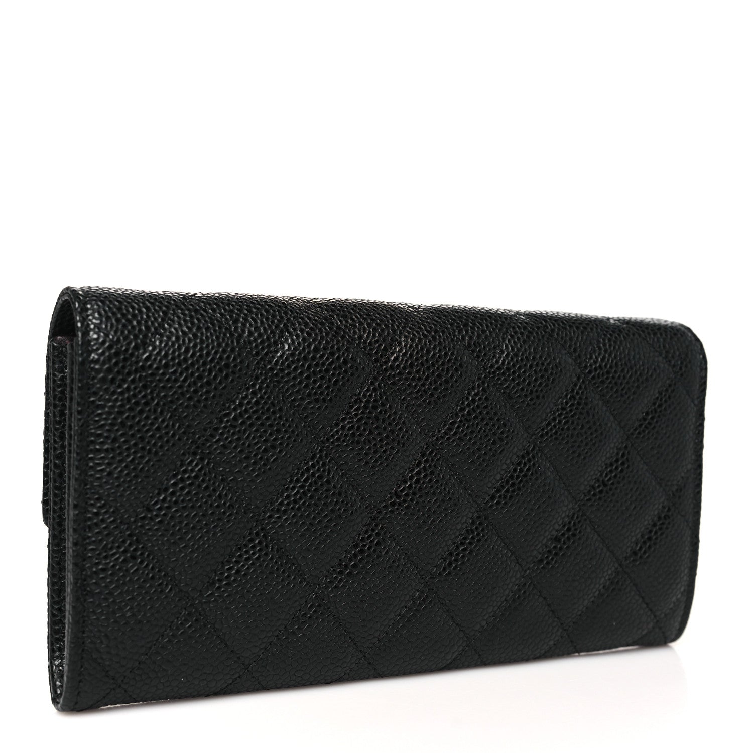 Chanel Caviar Quilted Large Gusset Flap Wallet Black 3 of 10