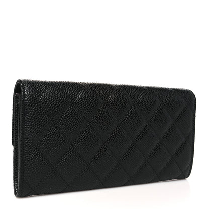 Chanel Caviar Quilted Large Gusset Flap Wallet Black 3 of 10