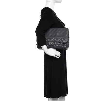 Chanel Lambskin Quilted Jumbo Multi Flap Bag Dark Grey 2 of 10