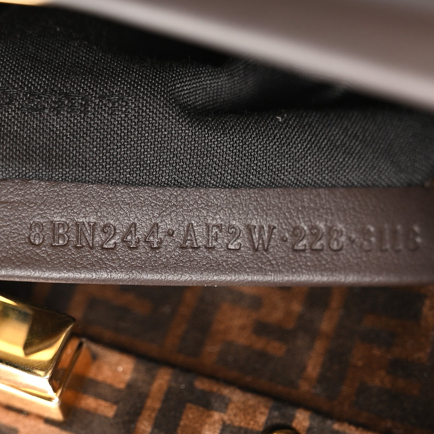 Fendi Vitello Seta Suede FF Mini Peekaboo Iconic Satchel Chocolate Sigaro Marrone 7 of 10