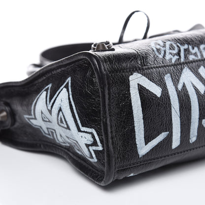 Balenciaga Agneau Classic Hardware Graffiti All Over S City Black 8 of 9
