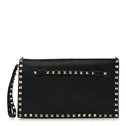 Valentino Garavani Nappa Rockstud Wristlet Clutch Black 1 of 8