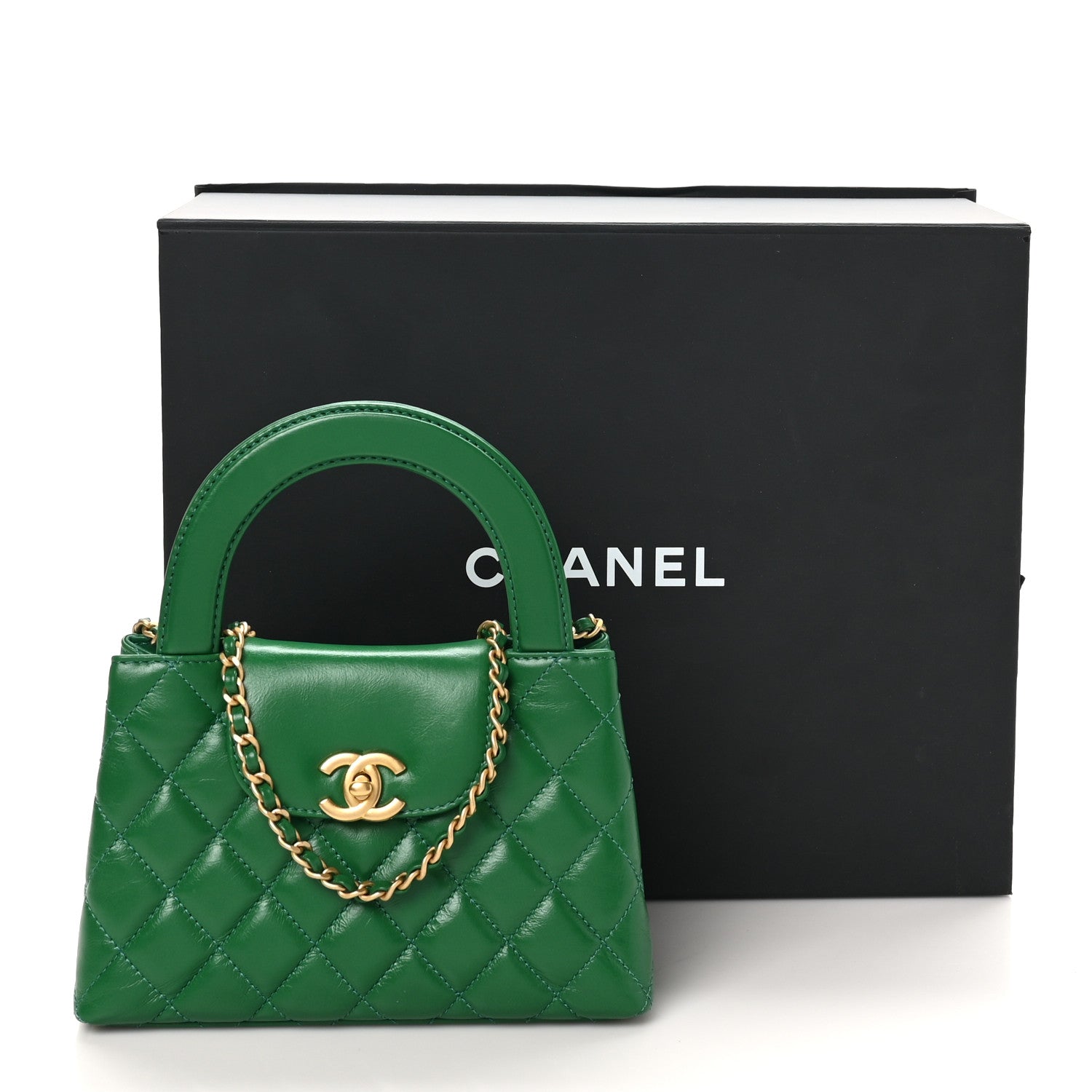 Chanel Shiny Aged Calfskin Quilted Nano Kelly Shopper Green 11 of 11
