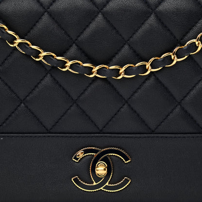 Chanel Sheepskin Quilted Vintage Mademoiselle Flap Navy 9 of 13