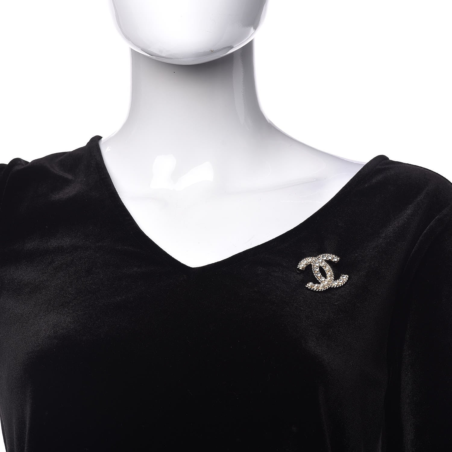 Chanel Pearl Crystal April In Paris CC Brooch Gold 2 of 5