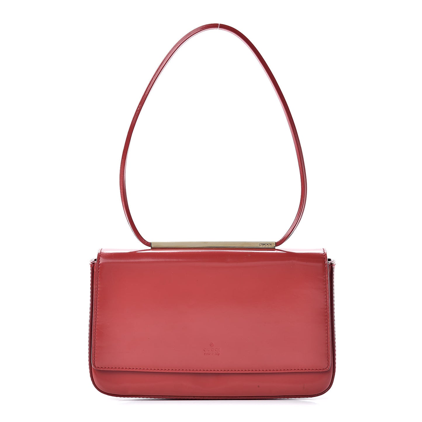 Calfskin Metal Bar Handbag Red