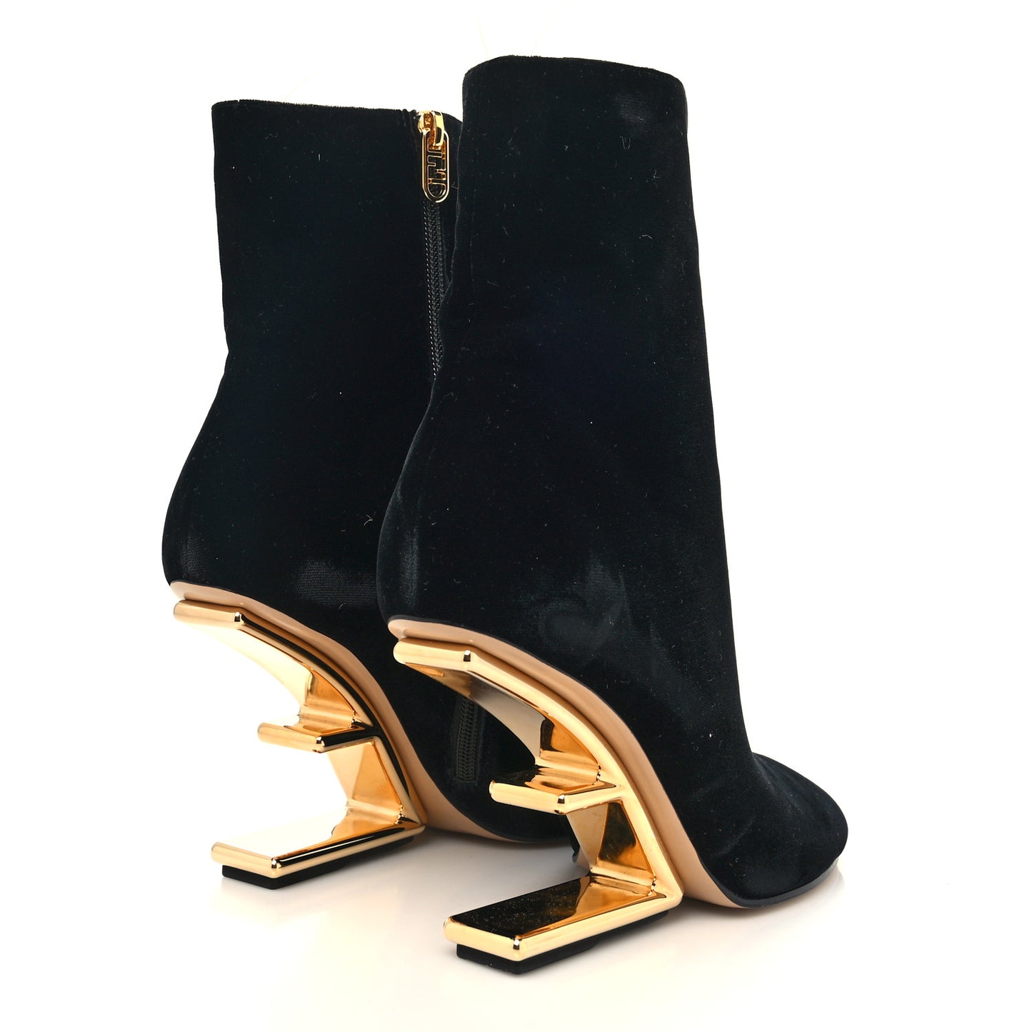 Velvet Fendi First 95mm Ankle Boots 39 Black