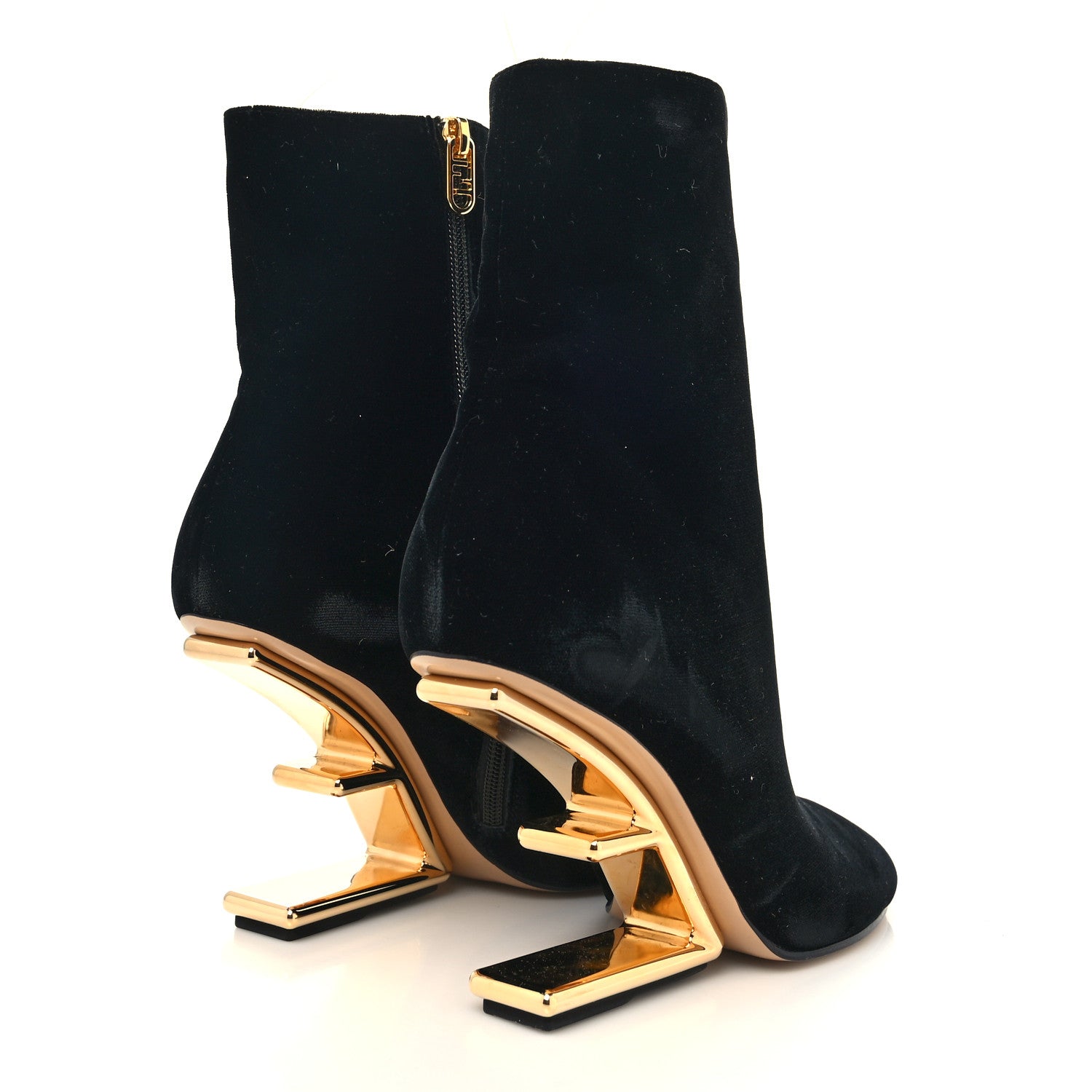 Fendi Velvet Fendi First 95mm Ankle Boots 39 Black 4 of 7