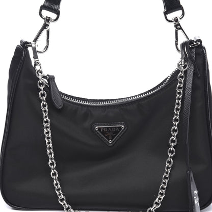 Prada Nylon Re-Edition 2005 Shoulder Bag Black 8 of 9