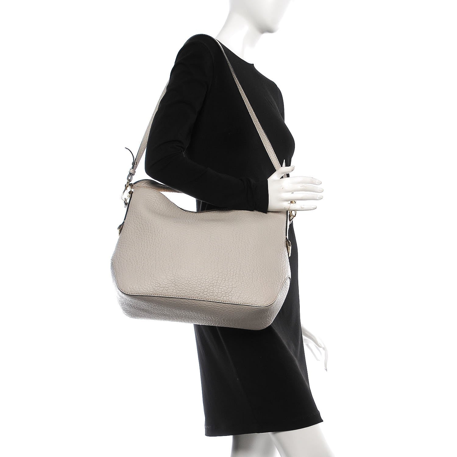 Burberry Heritage Grain Small Ledbury Hobo Stone White 3 of 11