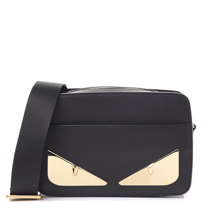 Fendi Vitello Metal Monster Eyes Messenger Bag Black 1 of 8