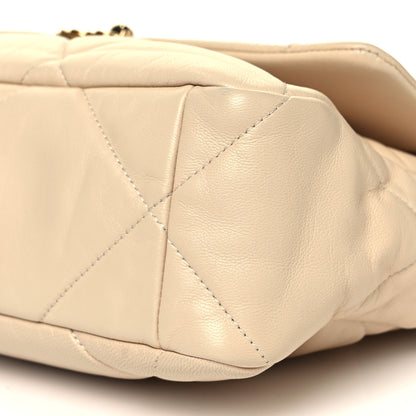 Chanel Lambskin Quilted Large Chanel 19 Flap Dark Beige 9 of 9