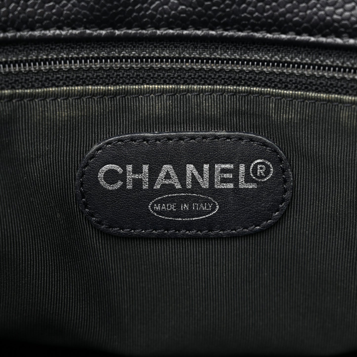 Caviar Quilted CC Shopping Tote Black
