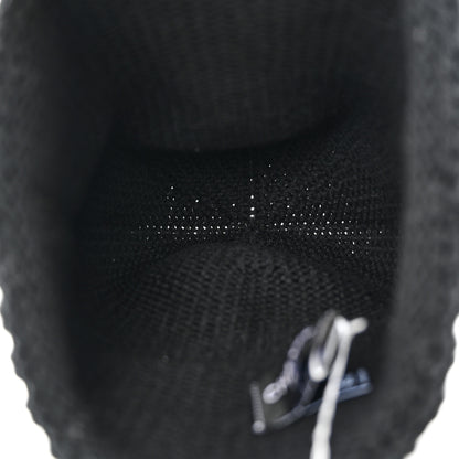 Chanel Cashmere Wool Silk CC Beanie Hat Black Light Beige 4 of 8