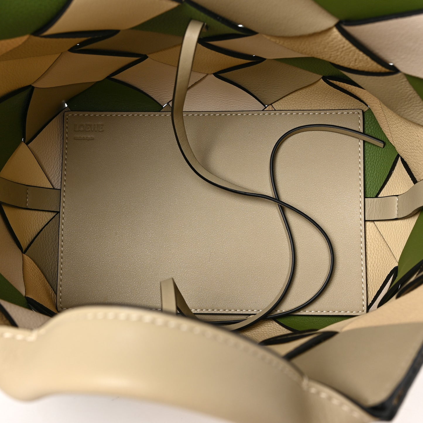 Calfskin Woven Small The Surplus Collection Basket Bag Avocado Ivory