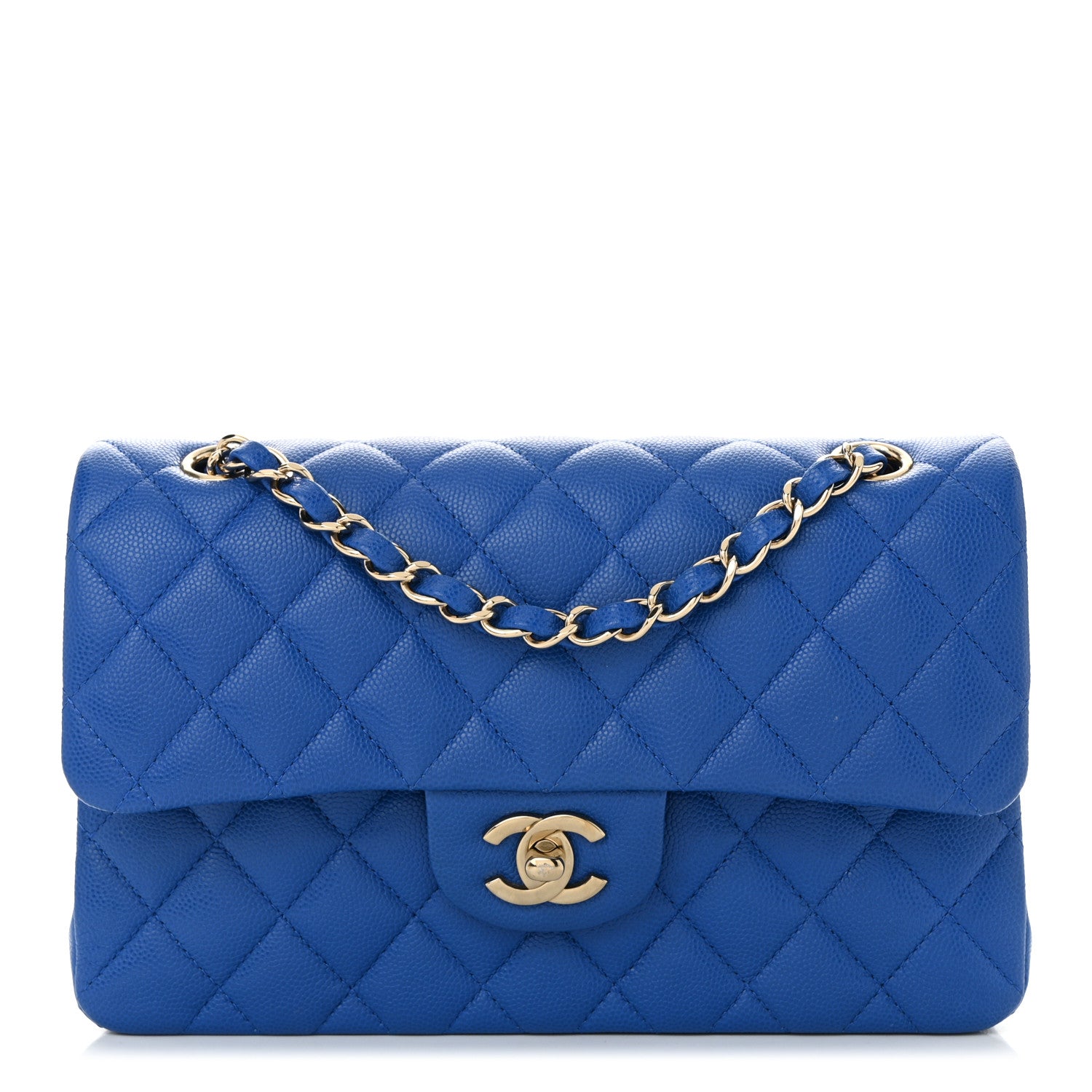 Chanel Caviar Quilted Small Double Flap Blue 1 of 11