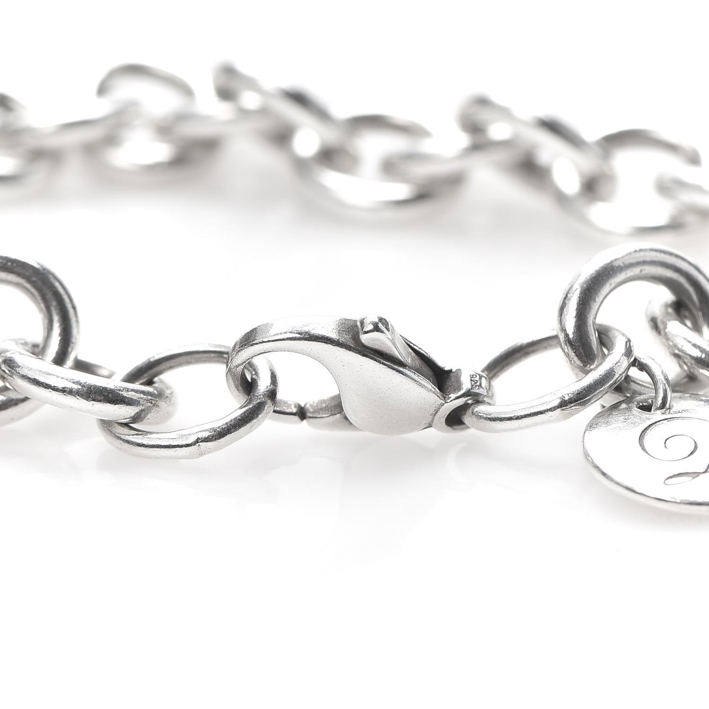 Sterling Silver Initial D Charm Bracelet