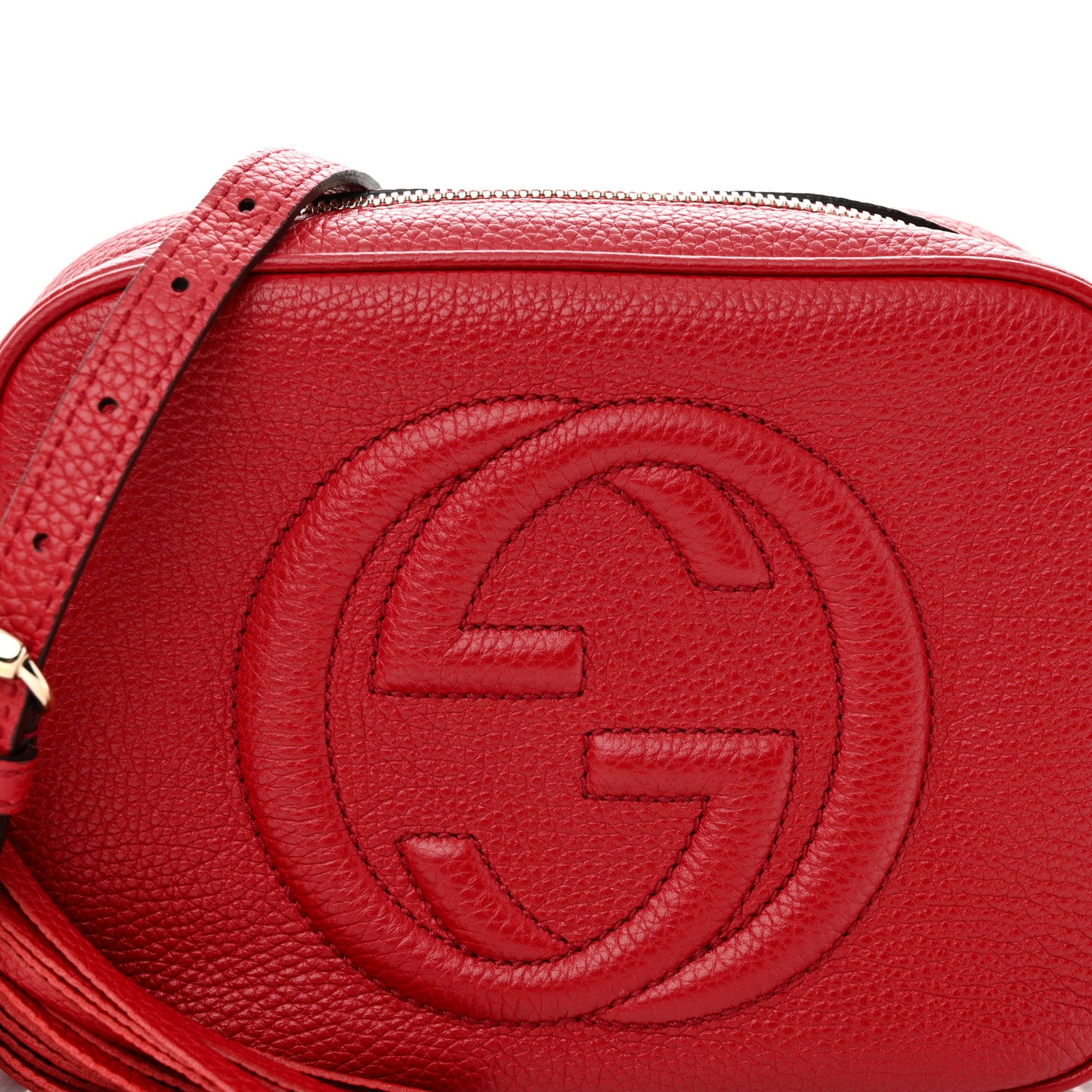 Gucci Pebbled Calfskin Small Soho Disco Bag Tabasco Red 9 of 11