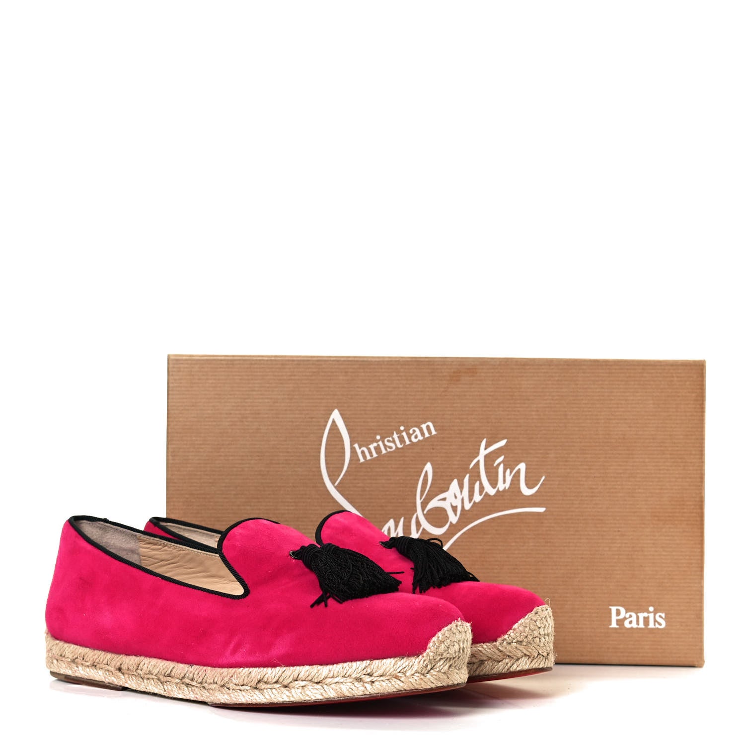 Christian Louboutin Suede Spanish Cheetah Flat Espadrilles 36 Cyclamen Black 10 of 10