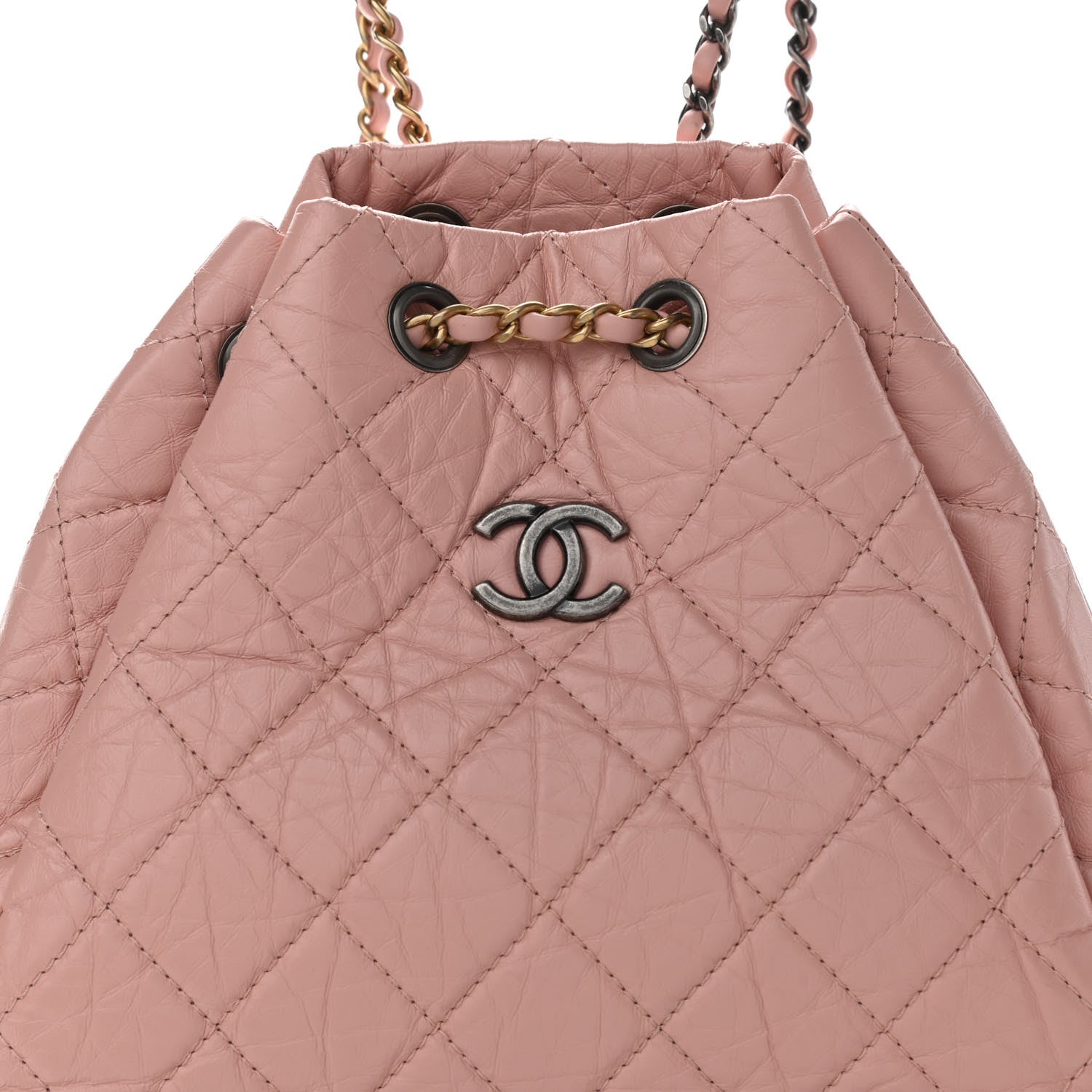 Chanel Aged Calfskin Quilted Small Gabrielle Backpack Pink 8 of 10