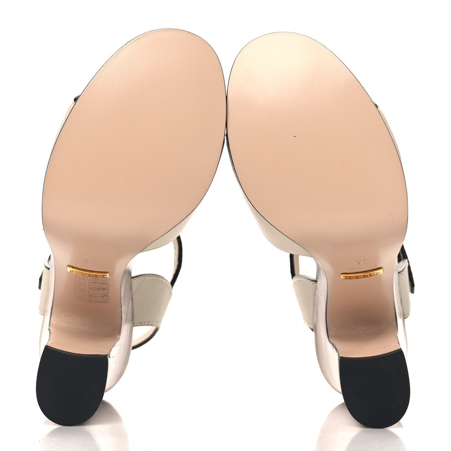 Gucci Cosmos Softy Calfskin Wooden Interlocking G Cut-Out 30/120mm Platform Sandals 35 Mystic White 6 of 8