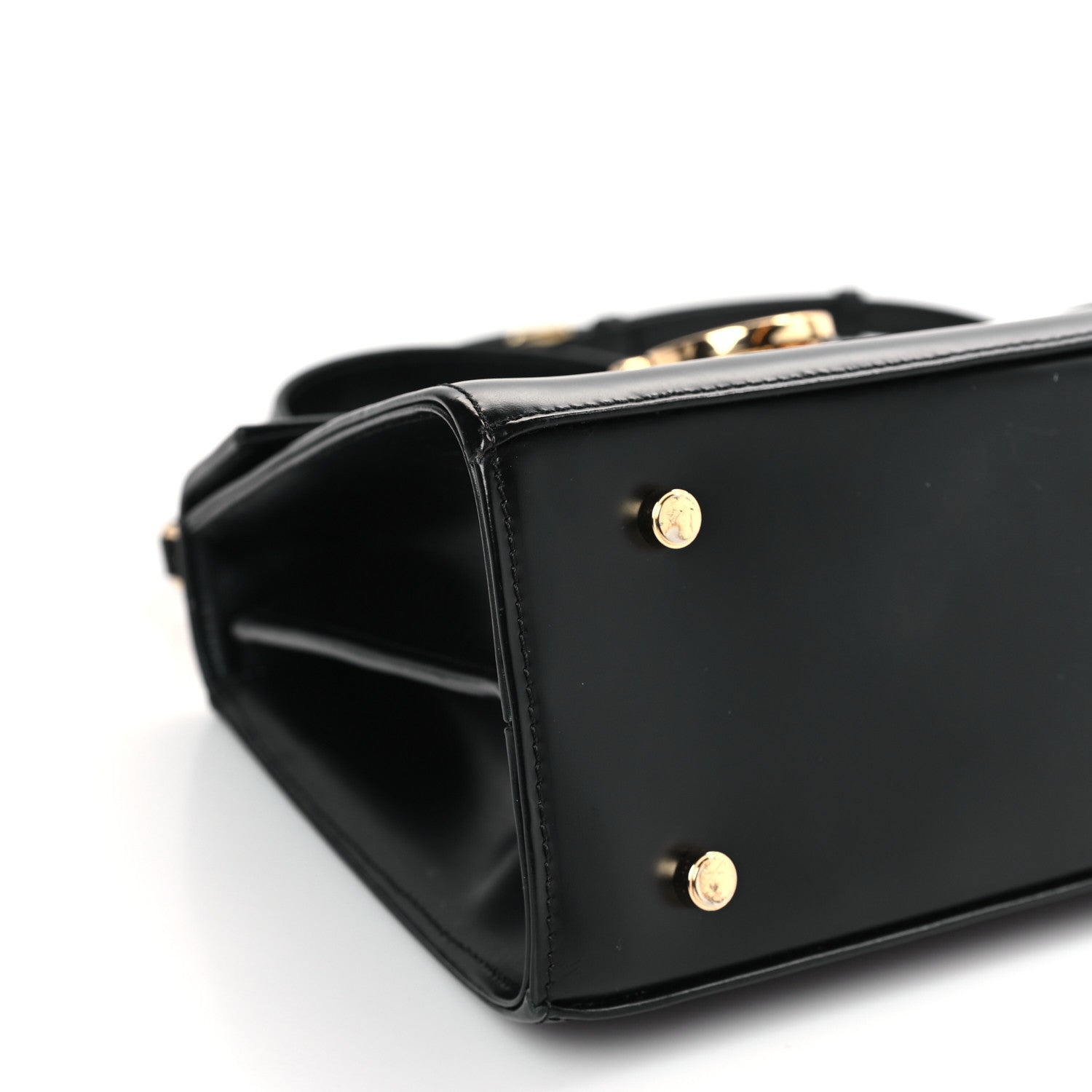 Salvatore Ferragamo Brushed Off Calfskin Iconic Large Top Handle Bag Black 7 of 8