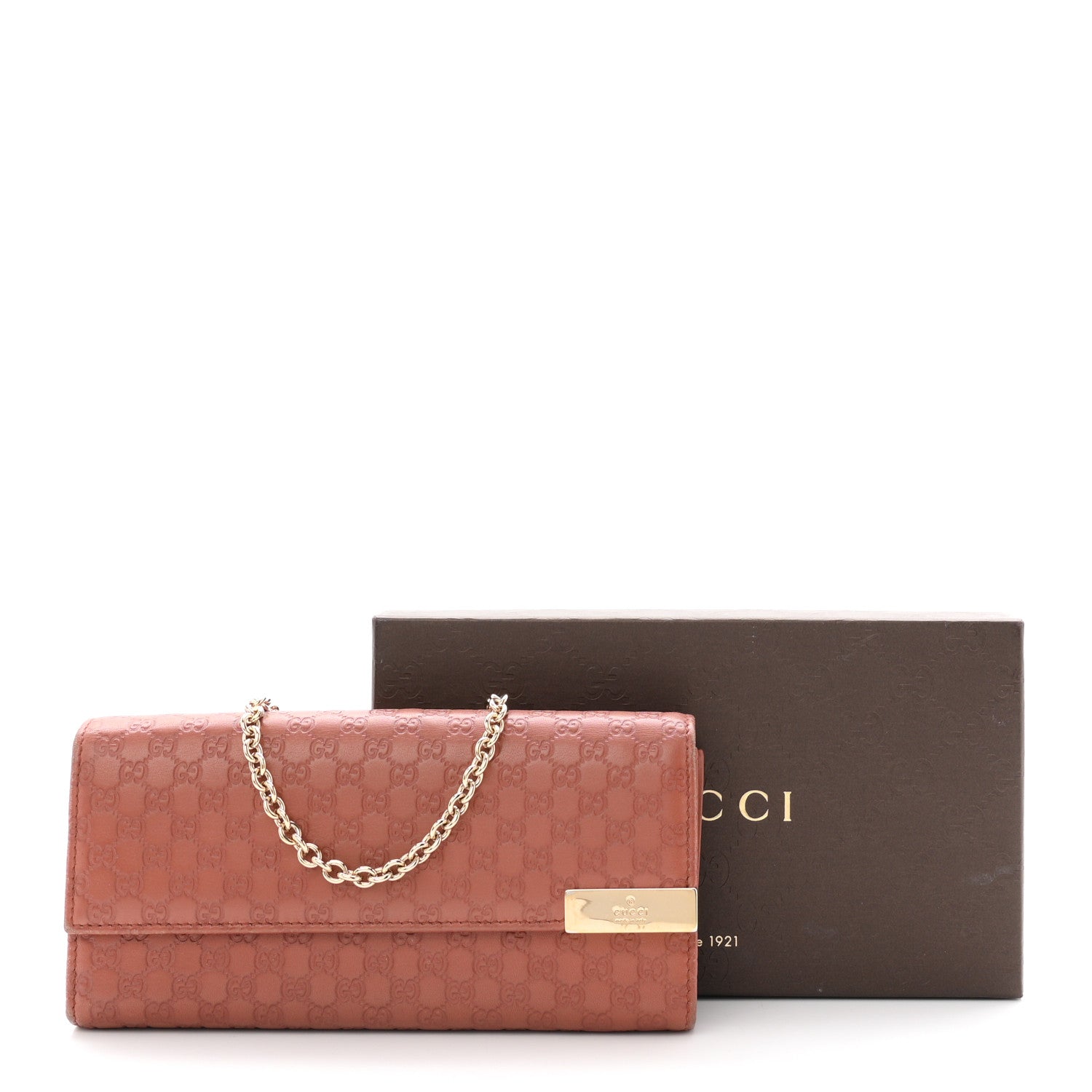Gucci Guccissima Dice Chain Wallet Nude Pink 10 of 10