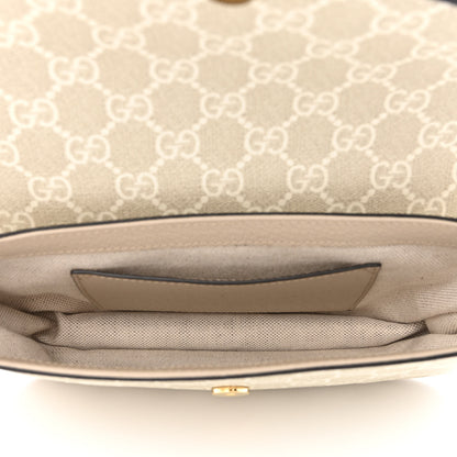 Gucci GG Supreme Monogram Textured Dollar Calfskin Web Mini Ophidia Envelope Shoulder Bag Beige Mystic White Oatmeal 5 of 11